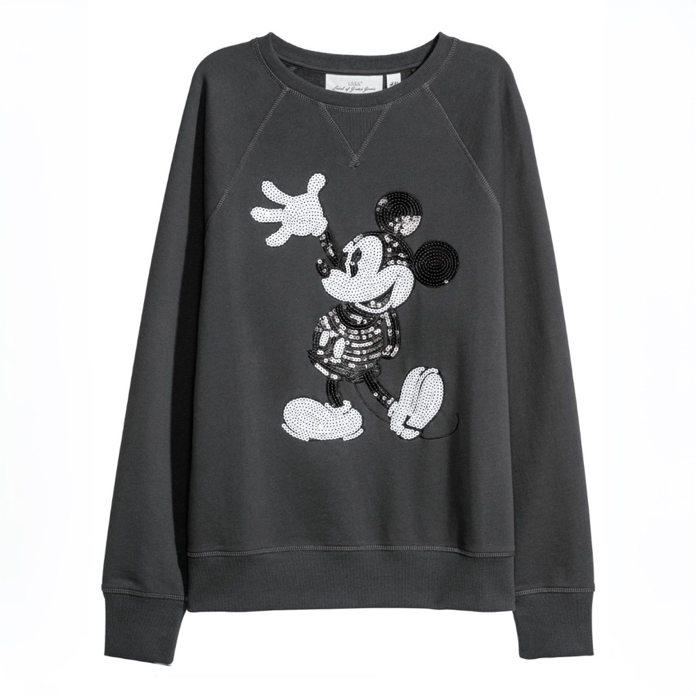 H&M Sequin Mickey Grey Sweatshirt